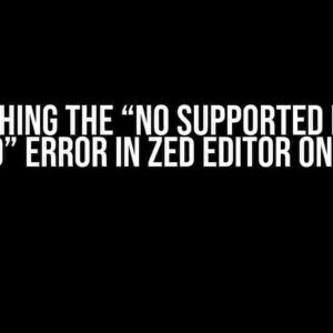 Squashing the “No Supported Device Found” Error in ZED Editor on Linux