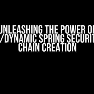 Unleashing the Power of Runtime/Dynamic Spring Security Filter Chain Creation